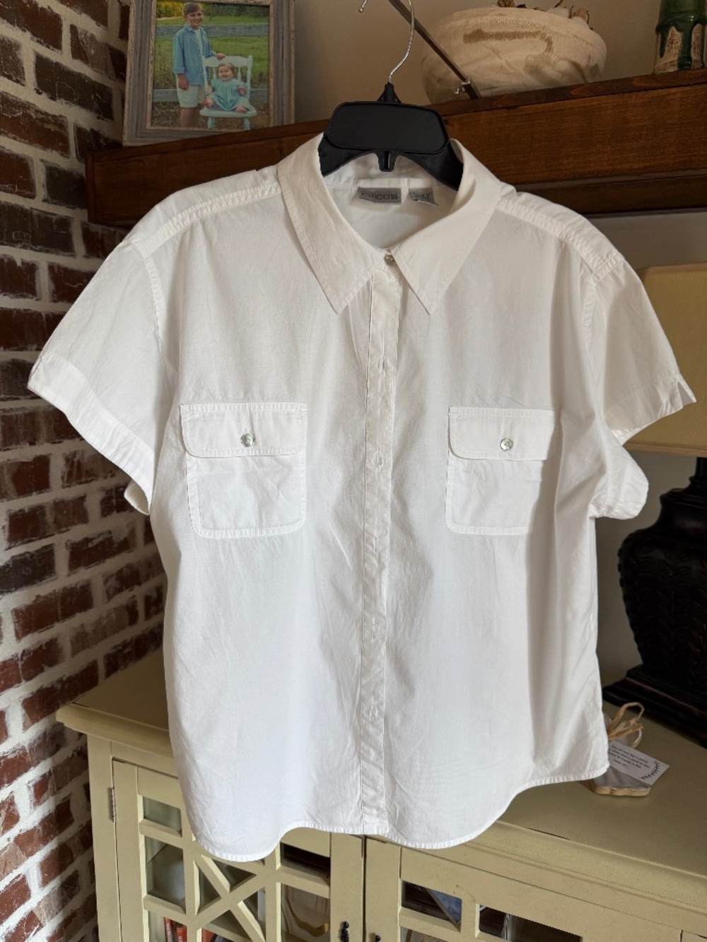Chico's White Utility Shirt - Size 3 (XL)